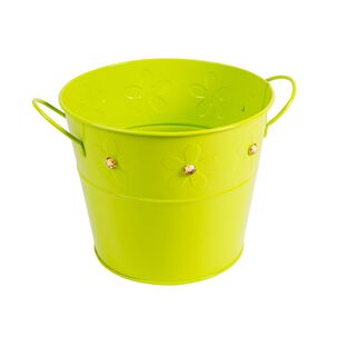 Balde De Lat&oacute;n Verde Con Gemas